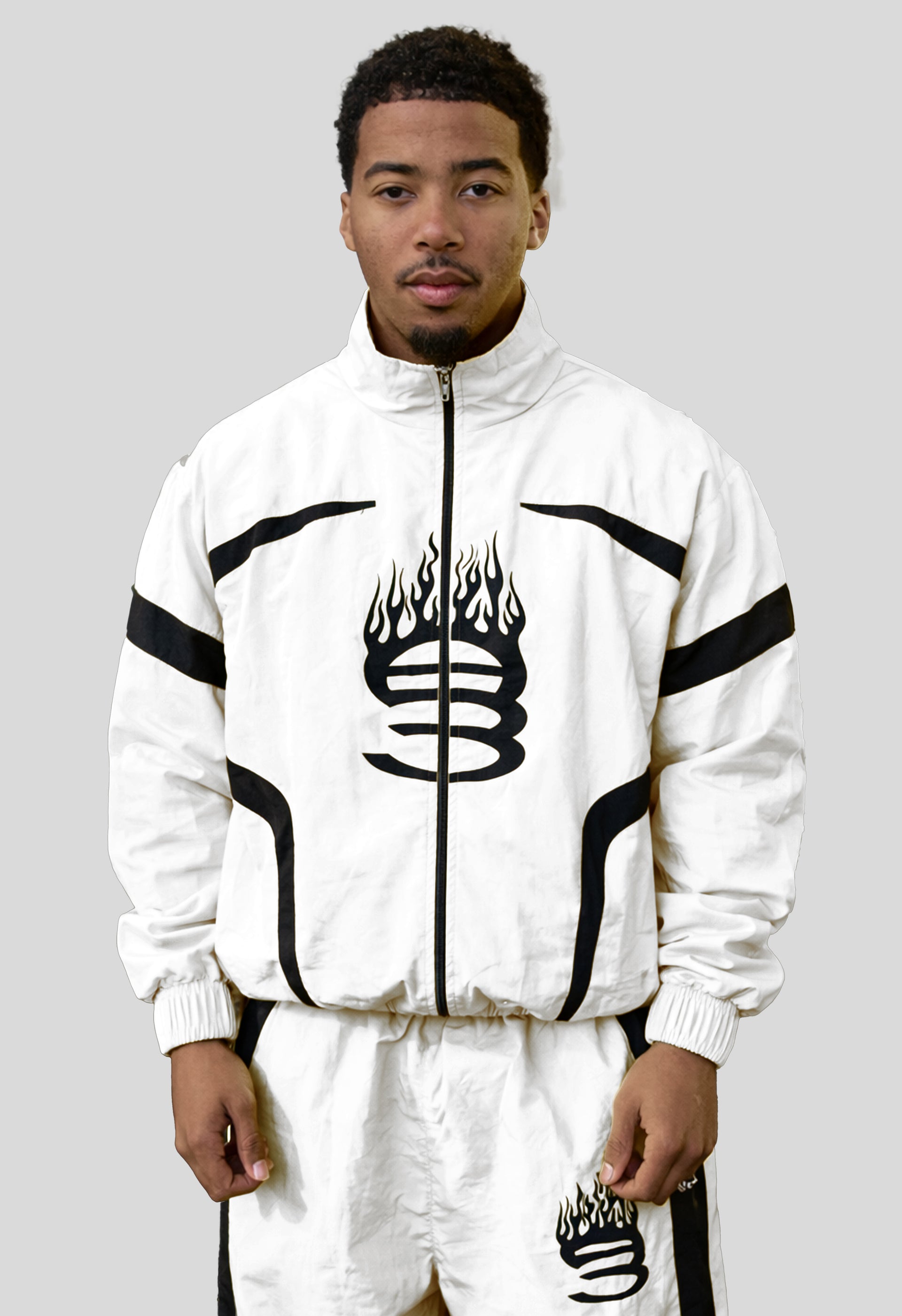 White Nylon Track Jacket
