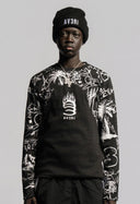Black Graffiti Thermal Shirt